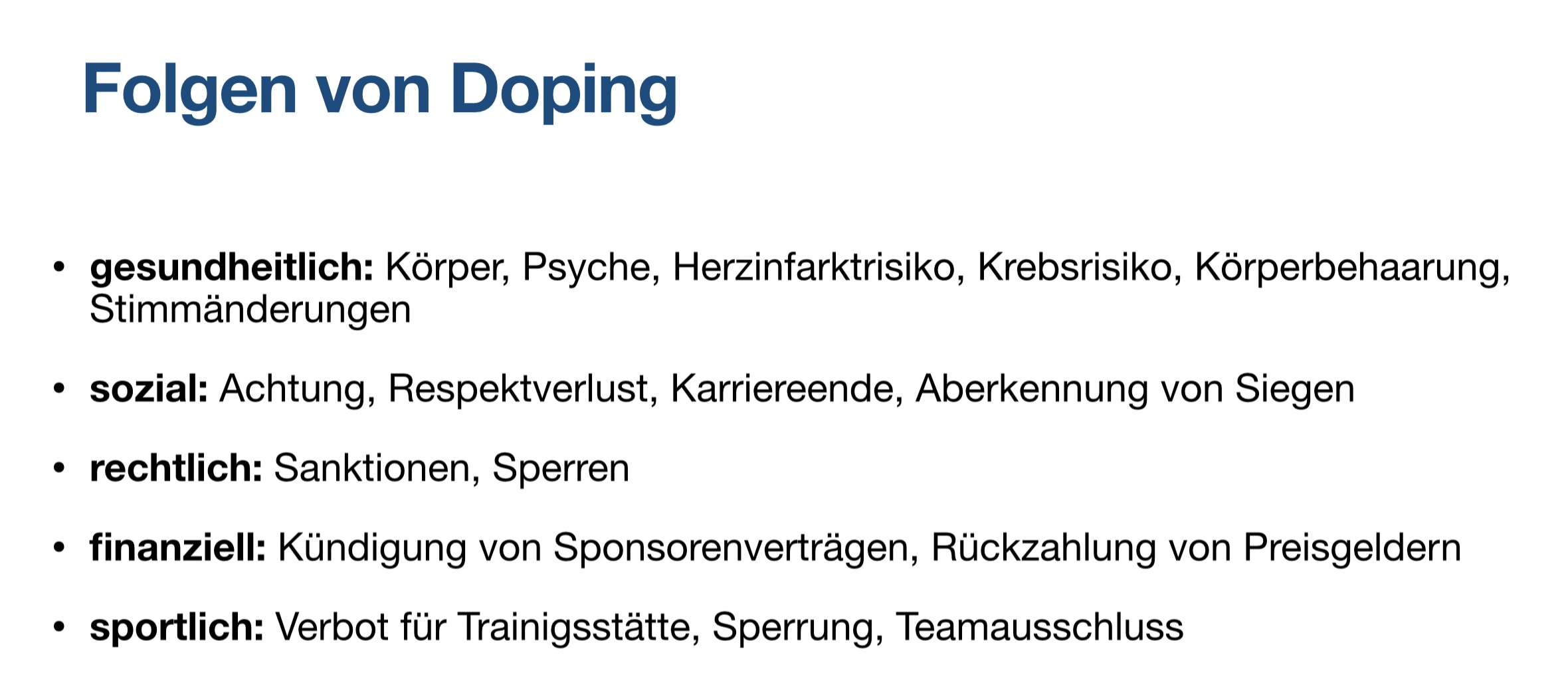 Folgen von Doping